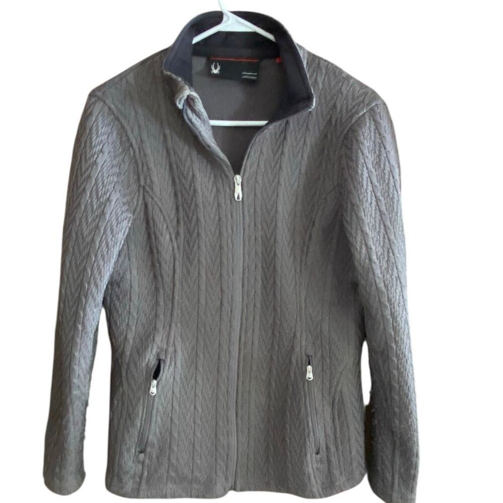 Spyder Gray Zip Jacket Full Zip Fleece Lined Outdoor Performance Women L